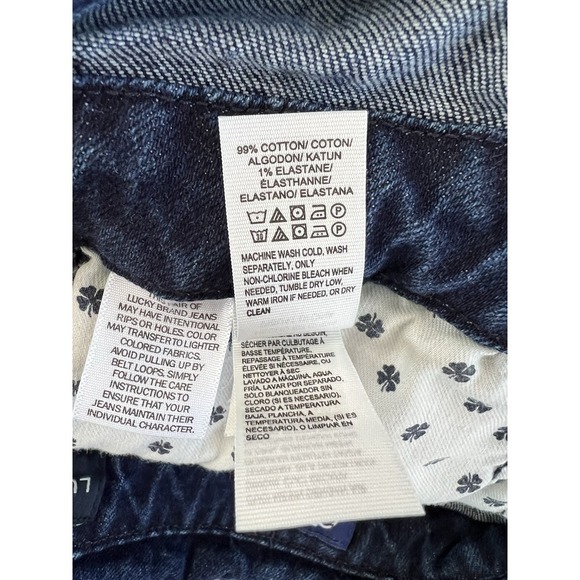 Lucky Brand Women's Overalls/Jeans 6/28 Bridget Crop Flared Dark Blue Denim Y2K - Picture 13 of 16